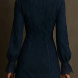 Jasmine – Blue Mini Dress with Lace