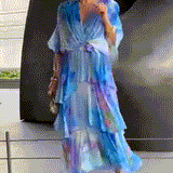 Nysa - Spring Floral Tiered Chiffon Dress