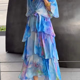 Nysa - Spring Floral Tiered Chiffon Dress
