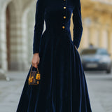 Natalia | A-Line Dress with Gold Accents