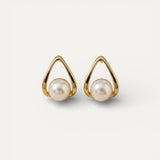 Elegant Openwork Triangle Earrings with Pearls