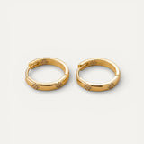 Vintage Gold Hoop Earrings with Flowers