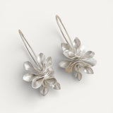 Vintage Silver Earrings with Irregular Flower