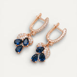 Refined Earrings with Blue Crystal