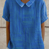 Ana | Striped Geometric Shirt