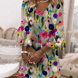 Tabitha - Romantic Floral Print V-Neck Mini Dress