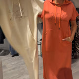 Parker - Casual Letter Print Hooded Pullover Dress