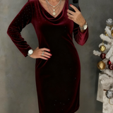 Aubrey | Shimmering Finish Straight-Cut Dress