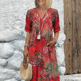Danielle - Women's Vibrant Midi Dress With Pockets