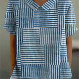 Amelia | Stripe Patchwork Shirt