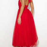 Pearlina - Sleek Mesh High Neck Dress