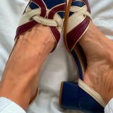 Amara | Tri-Color Slip-On Flats