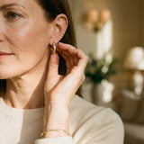 Vintage Gold Earrings with Diamond