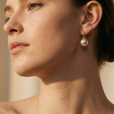 Thick Gold Pearl Earrings