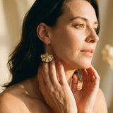 Vintage Gold Earrings with Petals