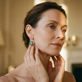 Flower Earrings with Multicolour Stones
