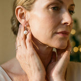 Pearl Earrings with Cubic Zirconia