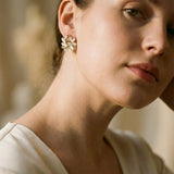 Elegant and Refined Gold Opal Petal Earrings