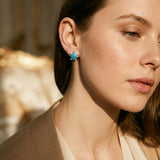 Silver Opal Sea Turtle Necklace and Earrings Set