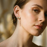 Gold Cubic Zirconia Bow Earrings