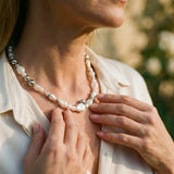 Vintage Silver Pearl and Bead Necklace