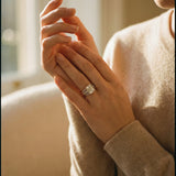 European and American Three-Ring Diamond Set