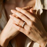 Platinum Ring with Heart-Shaped Opal and Diamond