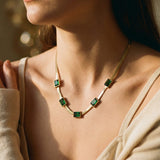 Vintage Green Cubic Zirconia Necklace