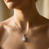 Sparkling Blue Opal Drop Necklace