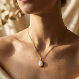 Vintage Sparkling Opal Stone Necklace