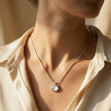 Silver Necklace with Classic Solitaire Pendant