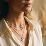 Triple-Layer Silver Sunburst Pendant Necklace
