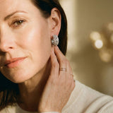 Sparkling Silver Rectangle Earrings
