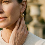 Vintage Gold Openwork Teardrop Earrings
