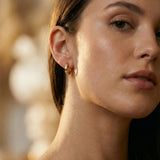 Vintage Gold Hoop Earrings with Flowers