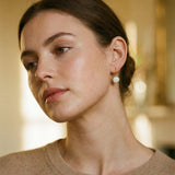 Vintage Gold Earrings with Opal Stone