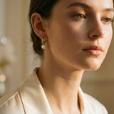 Gold-Plated Small Pearl Earrings