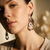 Vintage Floral Leather Earrings