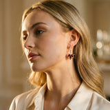 Gold Leaf Earrings with Cubic Zirconia