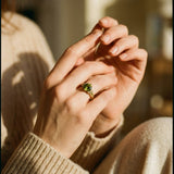 Yellow Quartz and Gold Ring