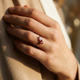 Elegant Gold Ring with Red Crystal