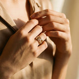 Elegant Gold-Plated Ring with Cubic Zirconia