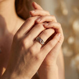 Elegant Sparkling Heart Ring in Rose Gold