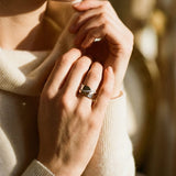 Vintage Rose Gold and Silver Ring with Cubic Zirconia