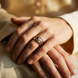 Vintage Gold Ring with Inlaid Cubic Zirconia