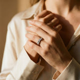Vintage Eternity Ring with Round and Marquise Diamonds