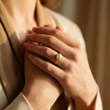 Vintage Gold Ring with Centre Pearl