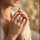 Exotic Violet Flower Ring