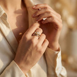 Vintage Gold and Silver Ring with Pearl