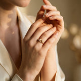 Vintage Gold Celestial Knotted Ring with Pink Details